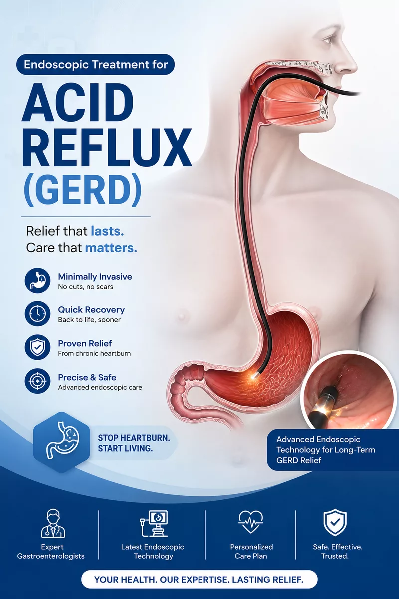 Flexible endoscope used for non-surgical acid reflux treatment
